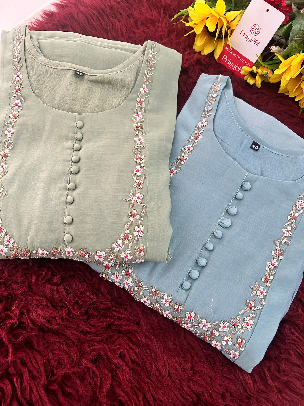 Pista Green Designer Embroidered A-Line Ethnic Kurta Set with Dupatta & Pants