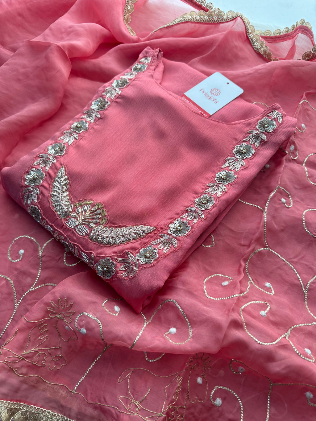 Pink Ethnic Embroidered Kurti Sharara Set with Dupatta