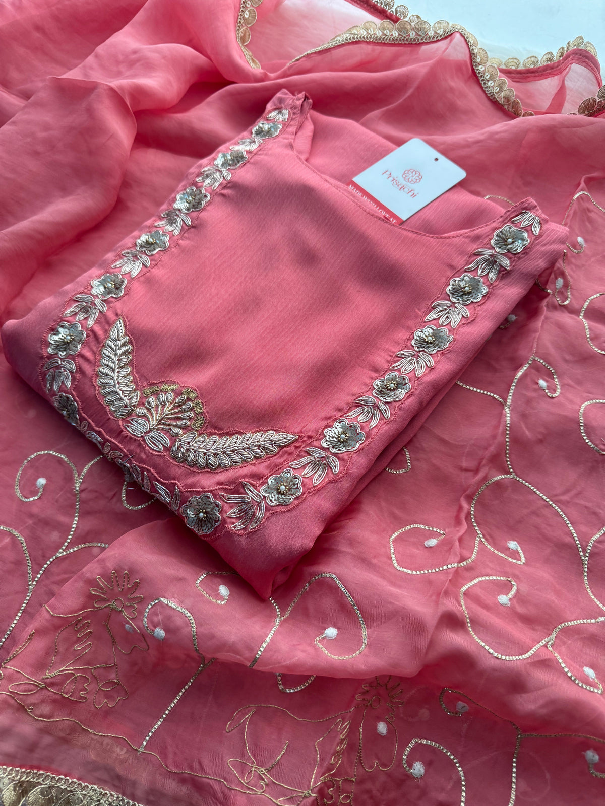 Pink Ethnic Embroidered Kurti Sharara Set with Dupatta