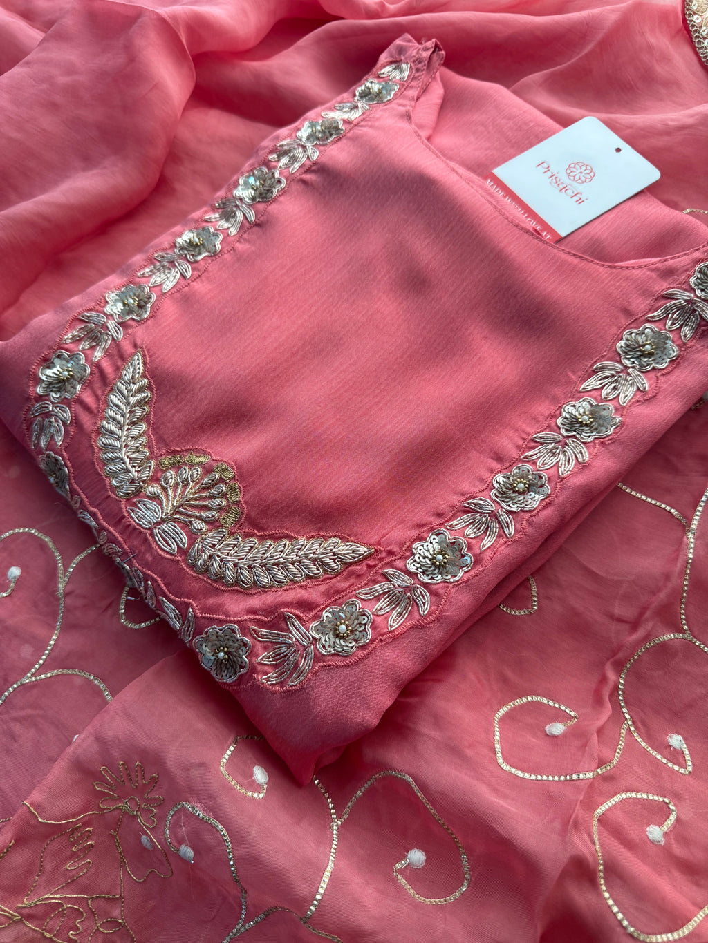 Pink Ethnic Embroidered Kurti Sharara Set with Dupatta