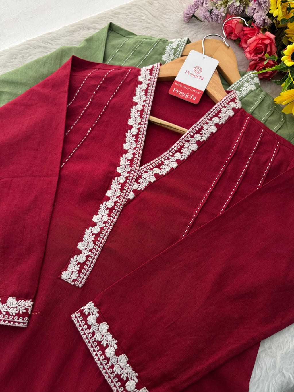 Designer Short Straight Kurti for Women | Thread Embroidered Kurta | Office, Casual & Daily Wear