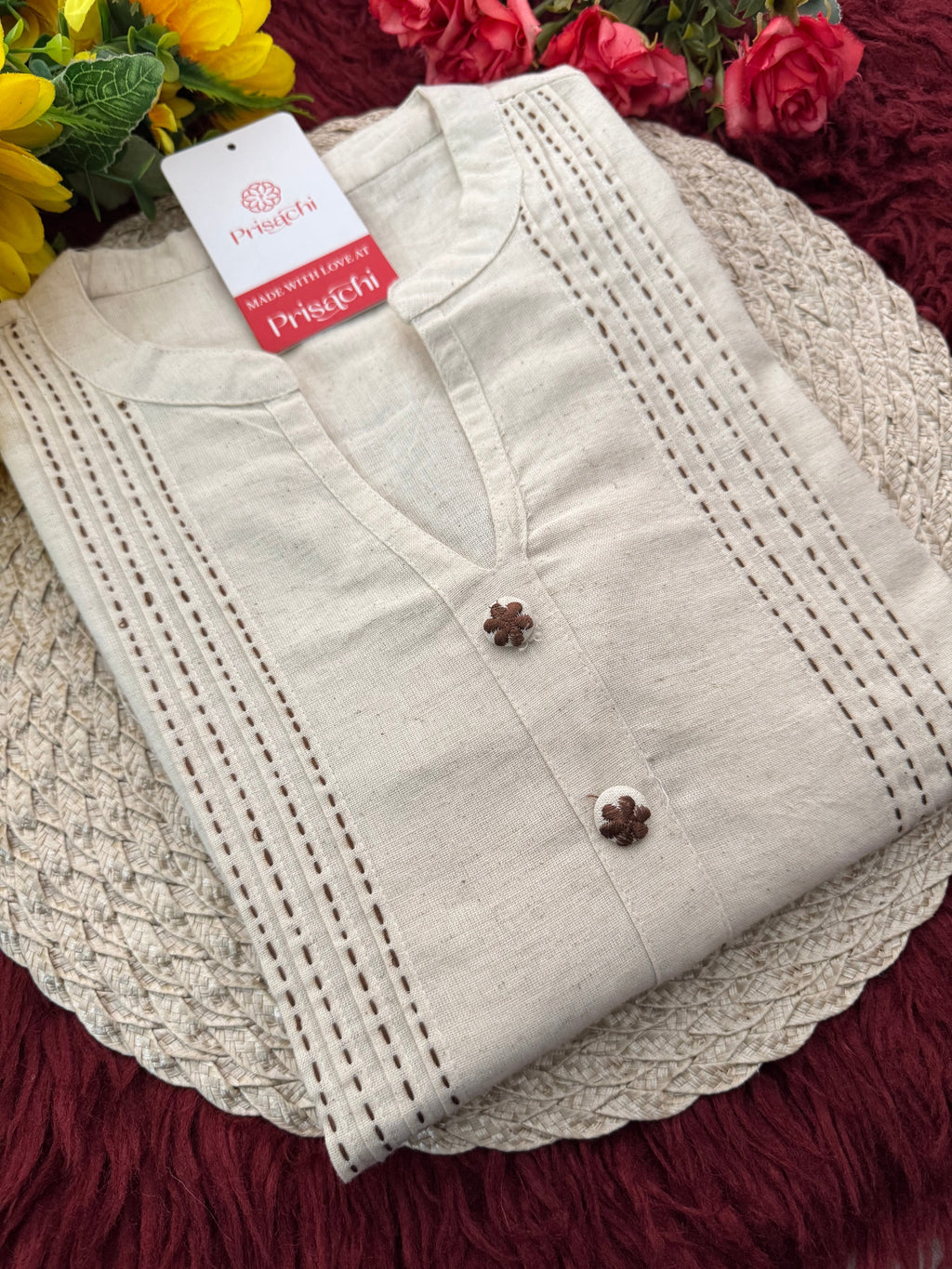 Designer Short Straight Kurti for Women | Thread Embroidered Kurta | Office, Casual & Daily Wear