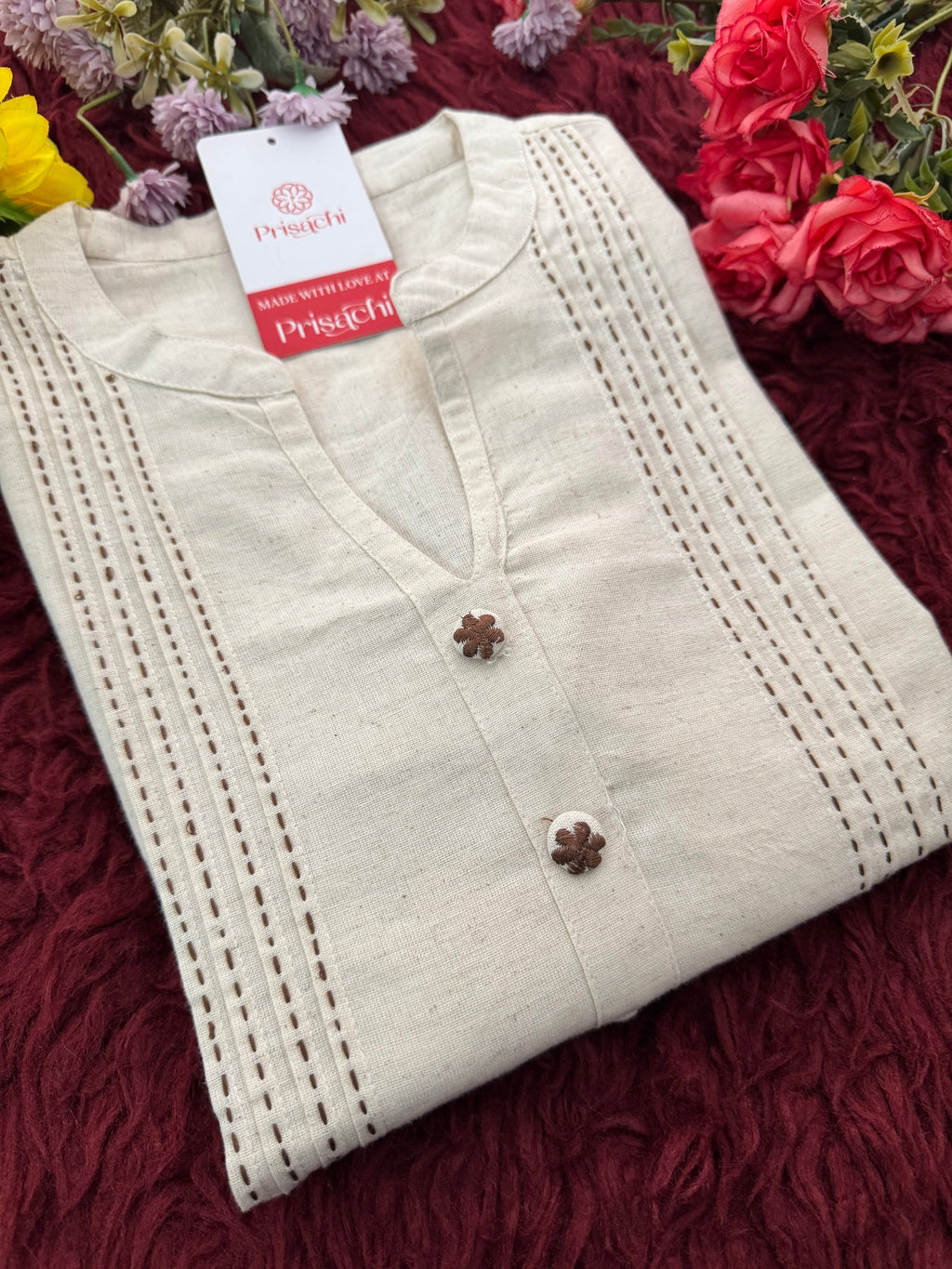 Designer Short Straight Kurti for Women | Thread Embroidered Kurta | Office, Casual & Daily Wear
