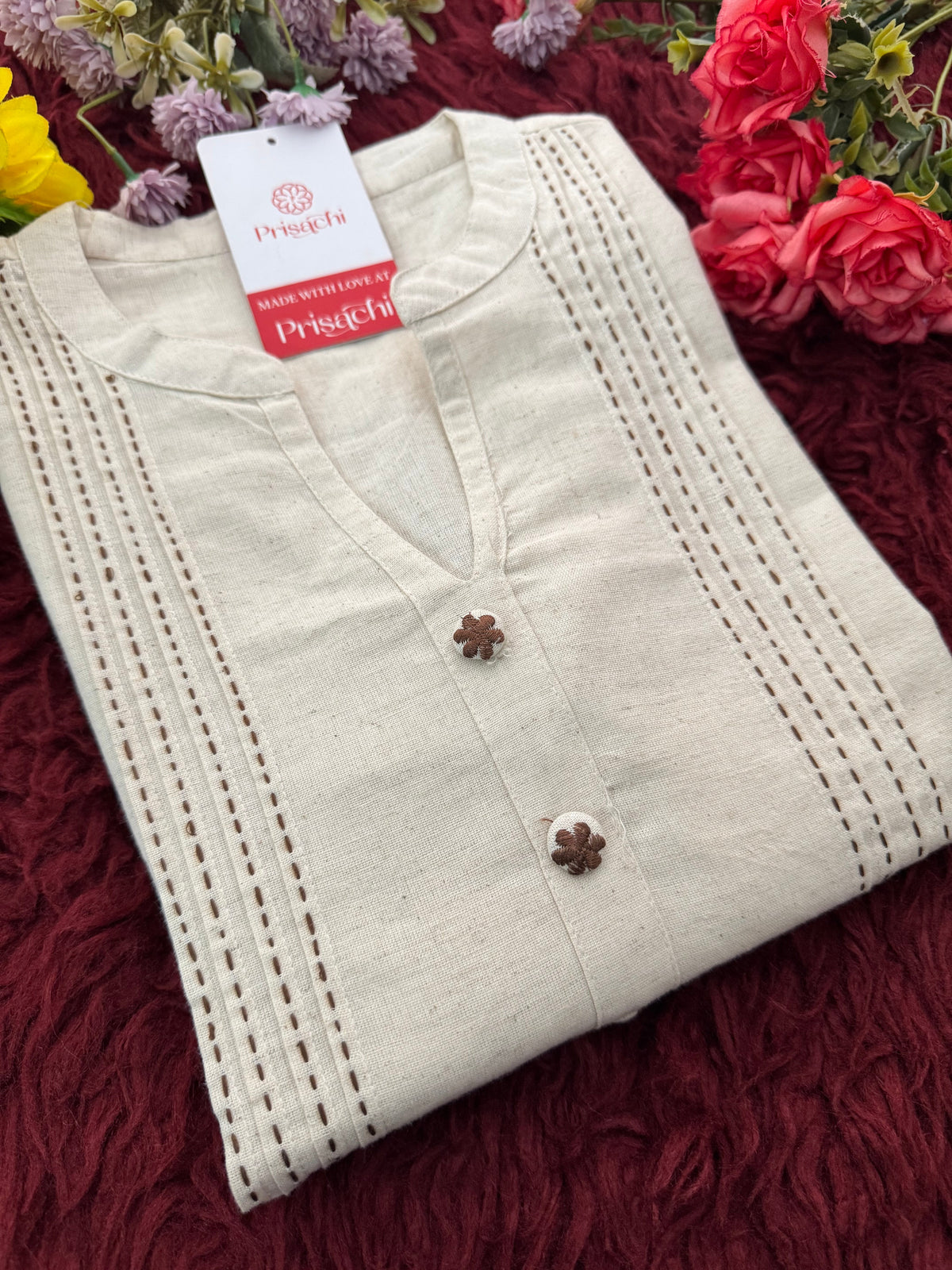 Designer Short Straight Kurti for Women | Thread Embroidered Kurta | Office, Casual & Daily Wear