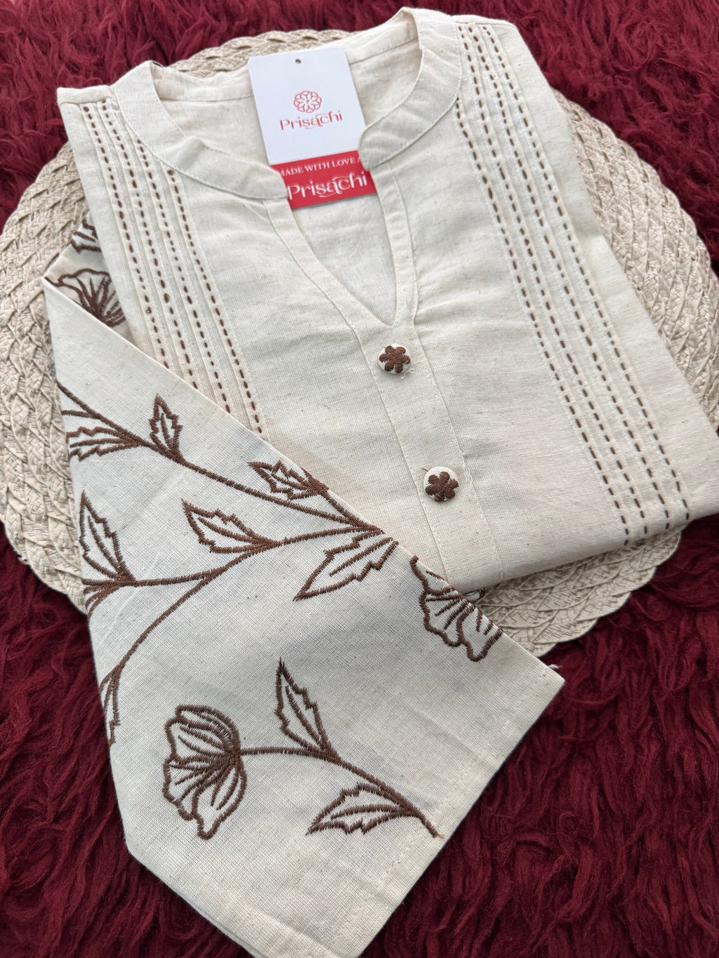 Designer Short Straight Kurti for Women | Thread Embroidered Kurta | Office, Casual & Daily Wear