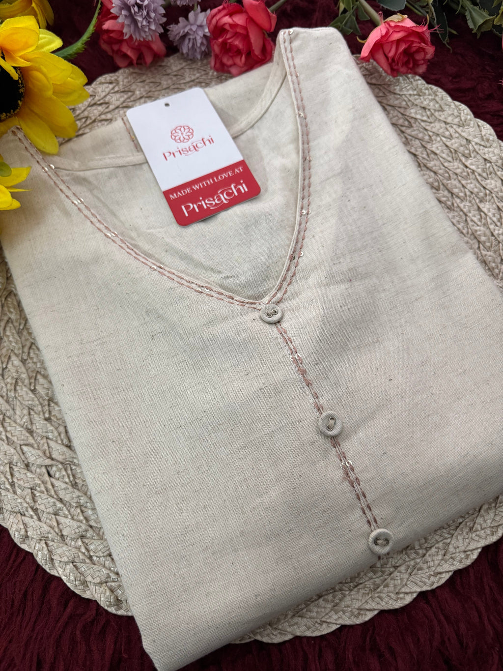 Designer Short Straight Kurti for Women | Thread Embroidered Kurta | Office, Casual & Daily Wear