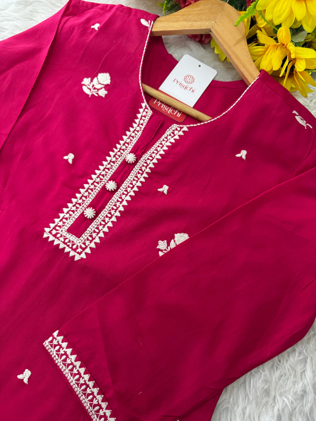 Designer Short Straight Kurti for Women | Thread Embroidered Kurta | Office, Casual & Daily Wear