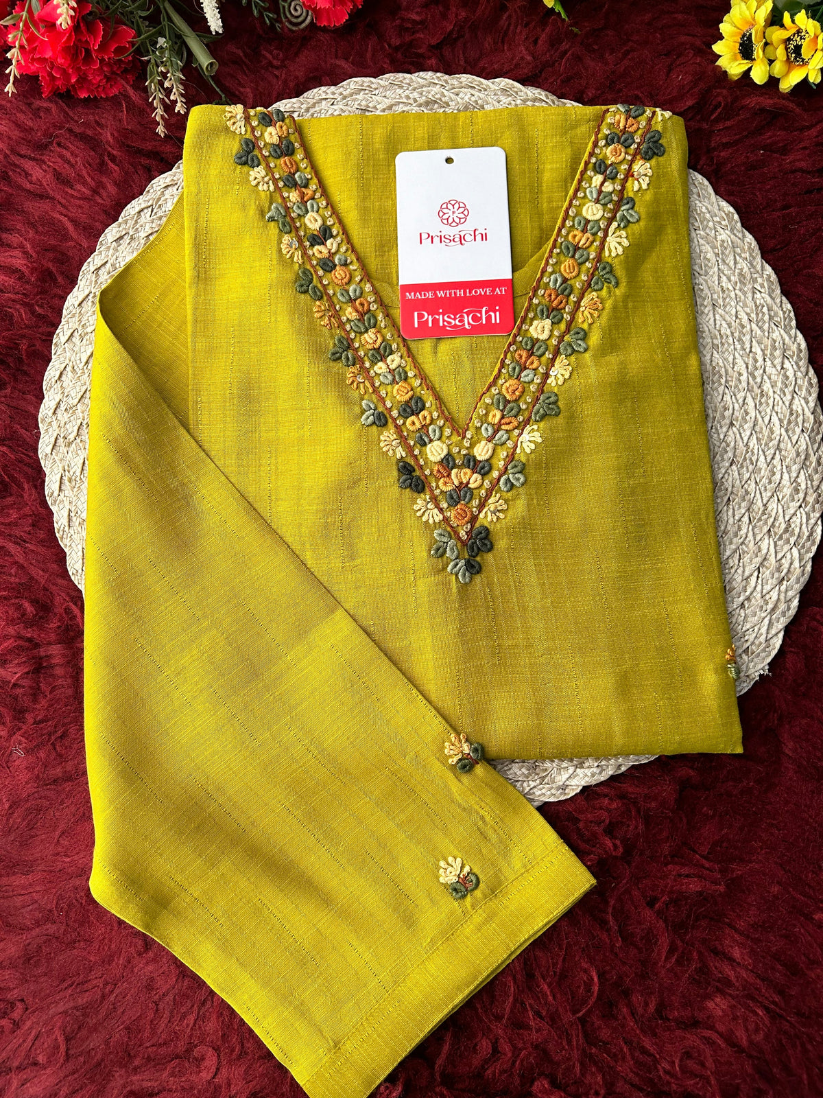 Mustard Yellow Thread Embroidered Ethnic Straight Long Kurti | Casual Office Daily Wear