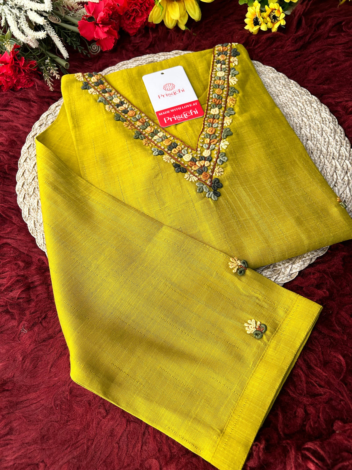 Mustard Yellow Thread Embroidered Ethnic Straight Long Kurti | Casual Office Daily Wear