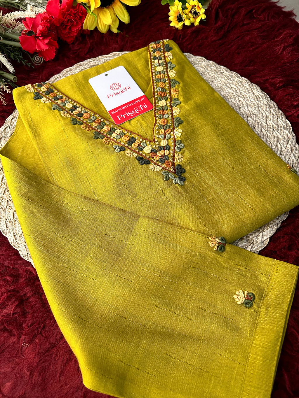 Mustard Yellow Thread Embroidered Ethnic Straight Long Kurti | Casual Office Daily Wear