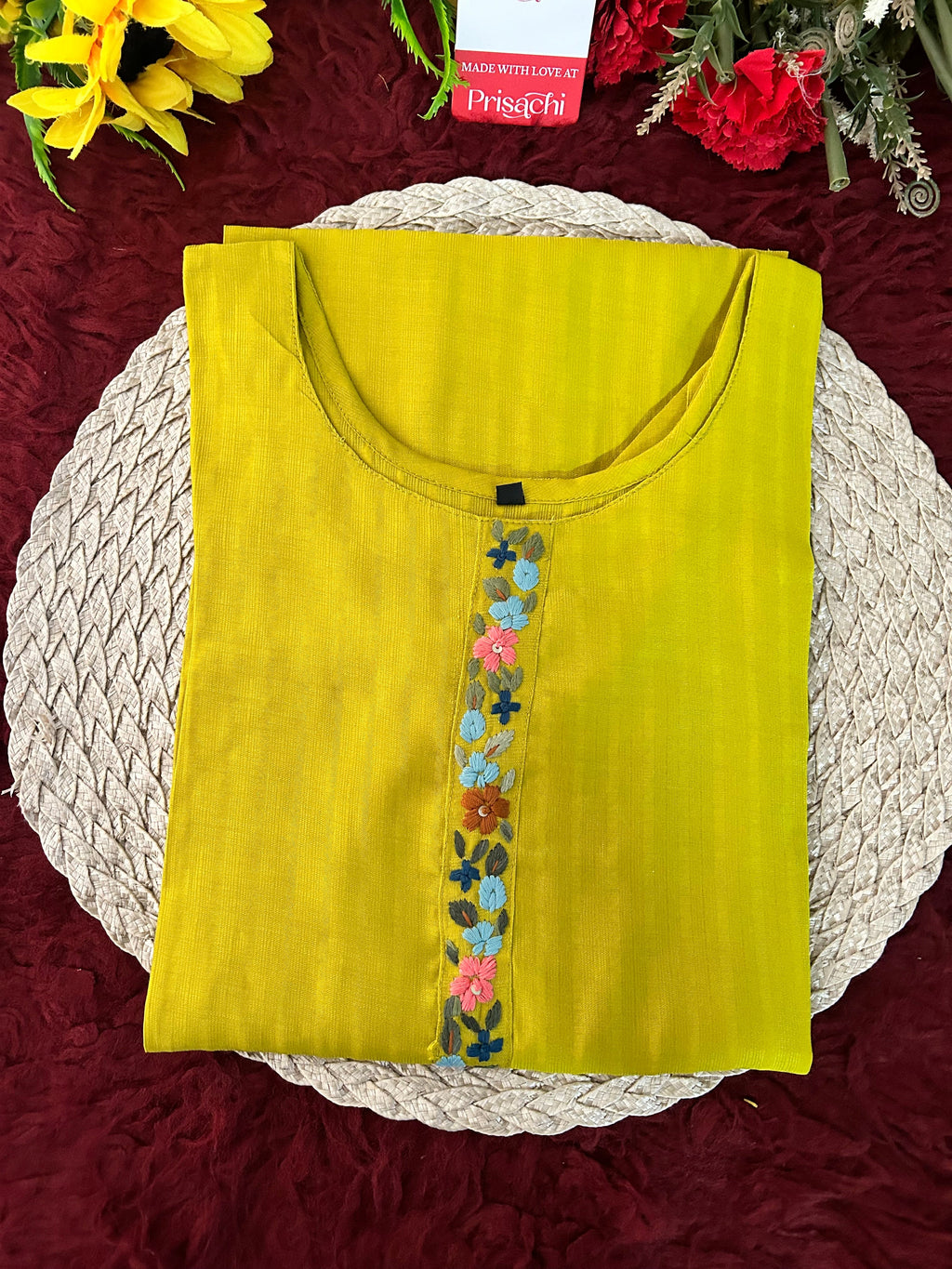 Designer Thread Embroidered Ethnic Straight Long Kurti | Casual Office And Daily Wear