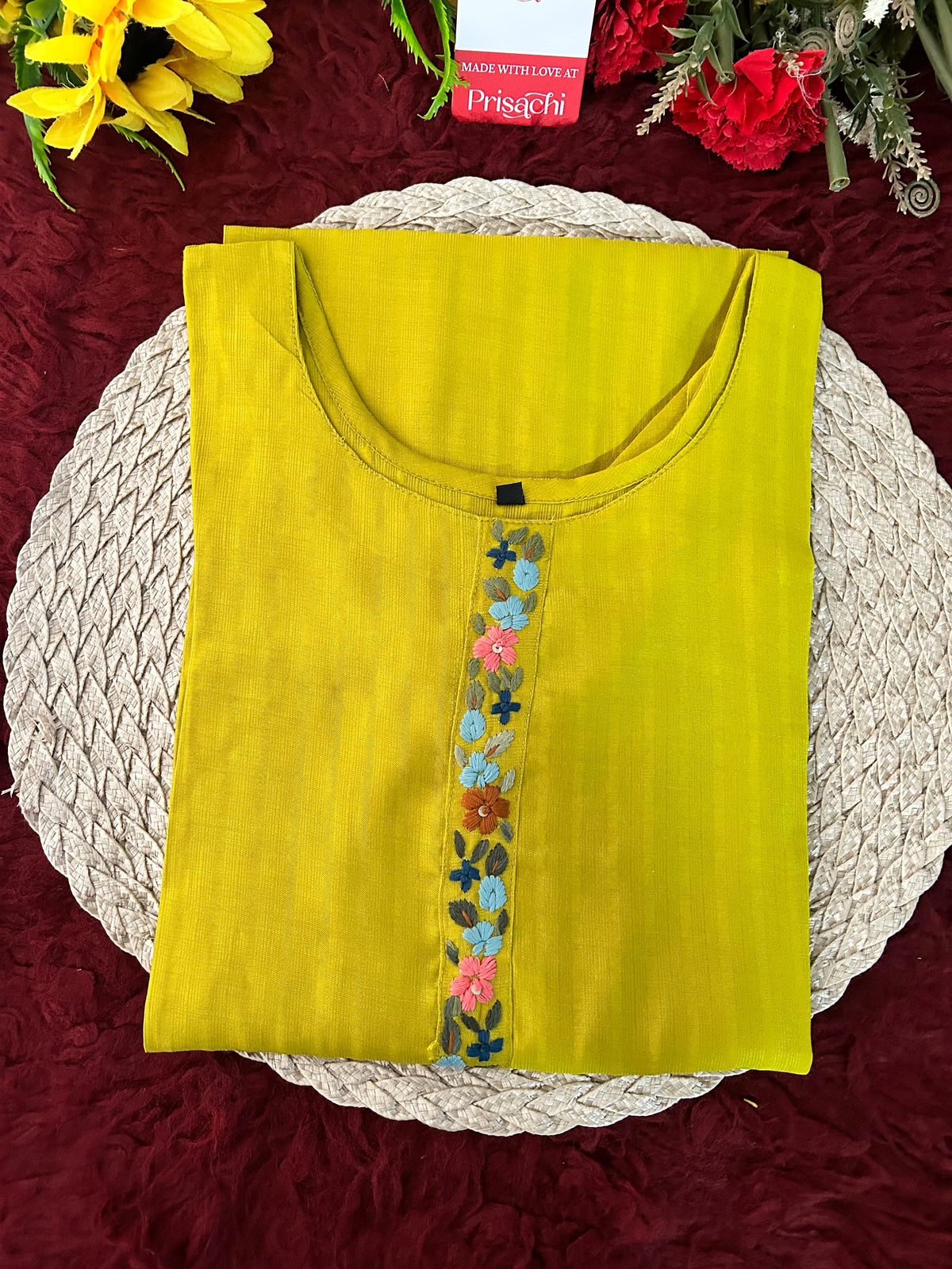 Designer Thread Embroidered Ethnic Straight Long Kurti | Casual Office And Daily Wear