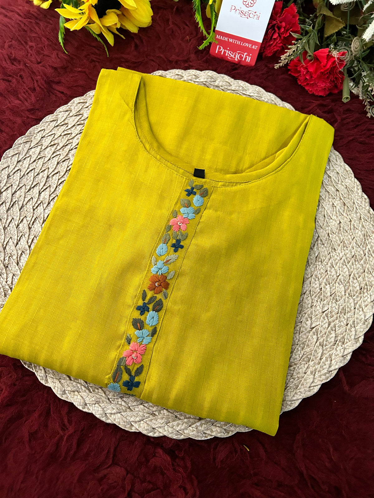Designer Thread Embroidered Ethnic Straight Long Kurti | Casual Office And Daily Wear