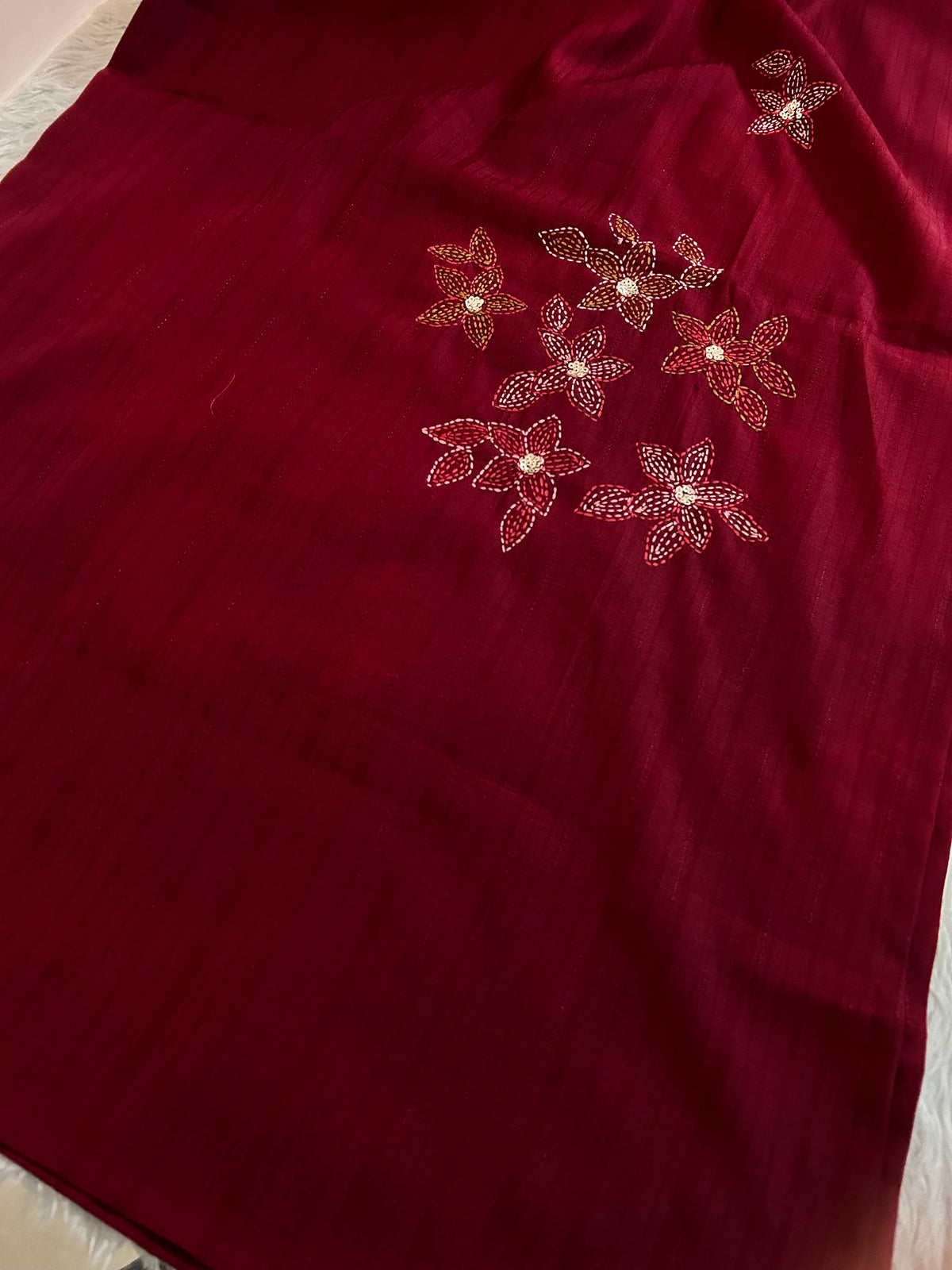 Maroon Straight Thread Embroidered Kurti for Women | Designer Ethnic Office & Casual Wear