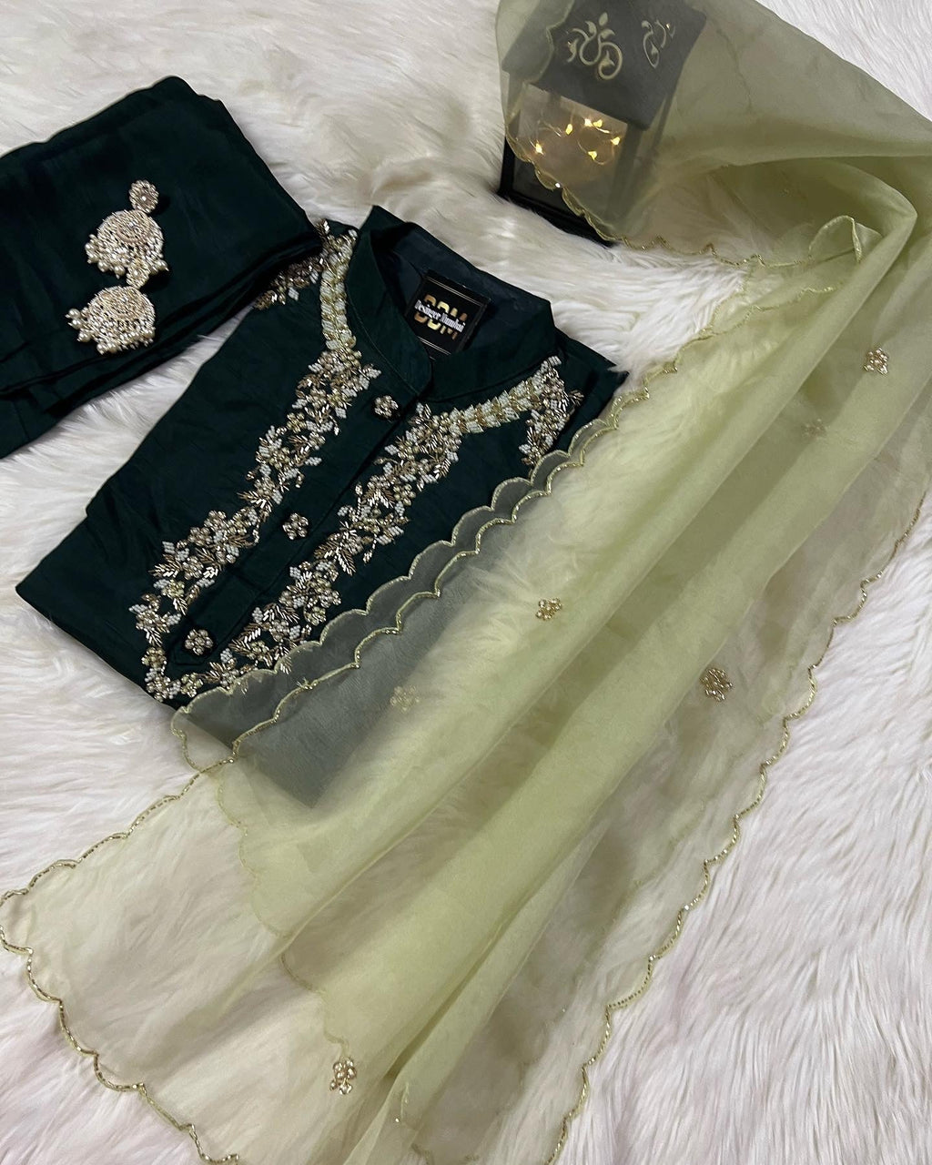 Designer Embroidered Ethnic kurta set with dupatta and pants