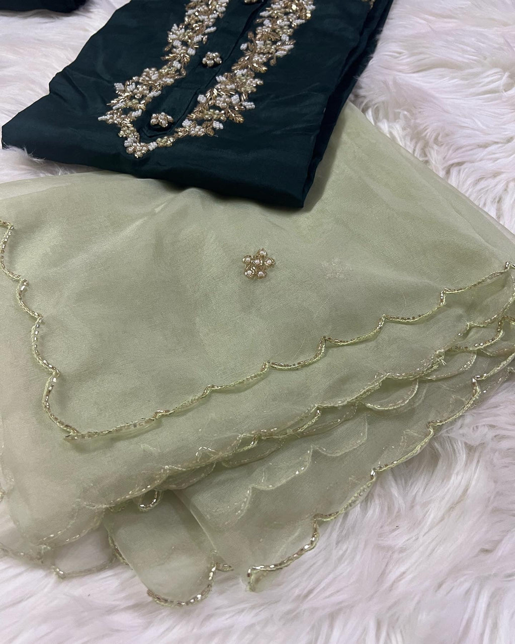 Designer Musline Kurti Pant with Organza Dupttaa set