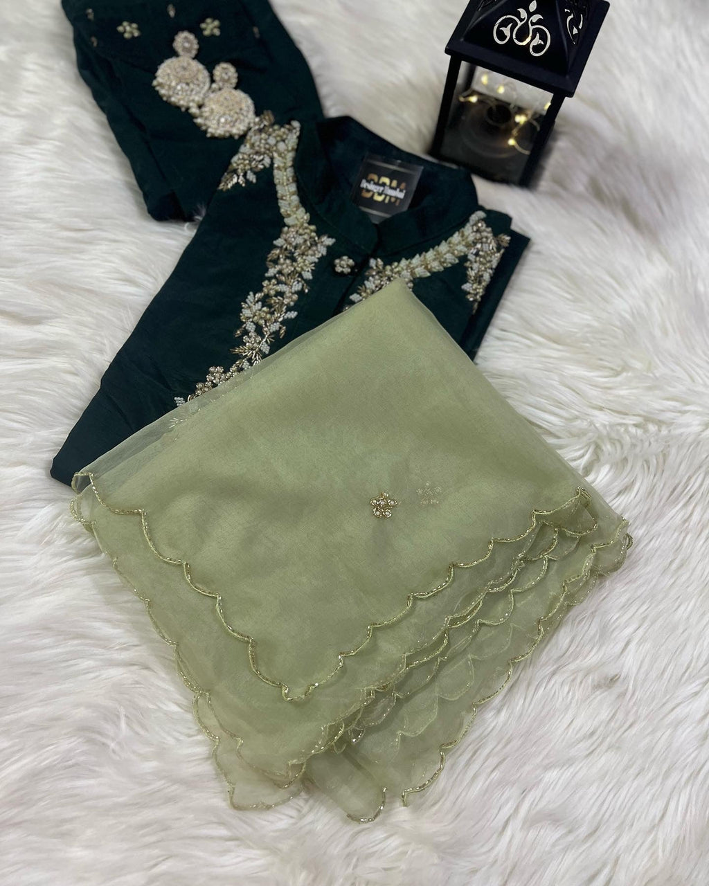 Designer Musline Kurti Pant with Organza Dupttaa set