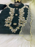 Designer Musline Kurti Pant with Organza Dupttaa set