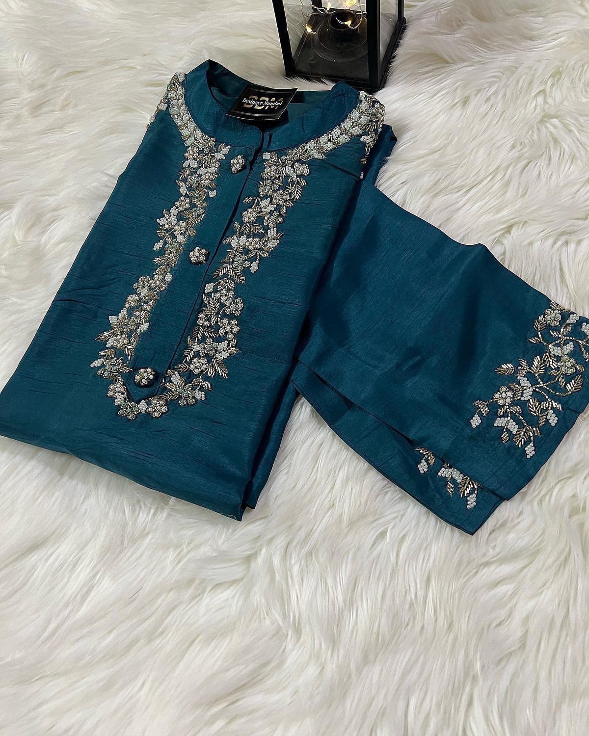 Maslin Designer Embroidery with Zardosi Kurti set with dupttaa